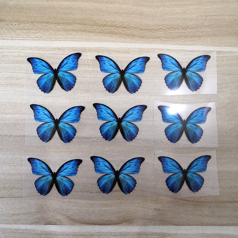 Small Blue Butterfly Heat Transfer Vinyl For Kid Shoes, Iron On Blue Butterfly Stickers For Shoes, Perfect Christmas Gift For Your Kids 