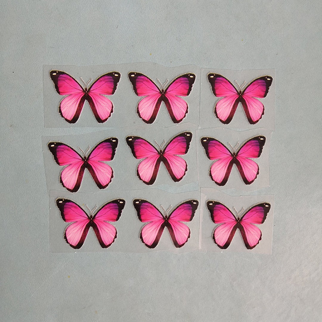 Small Pink Butterfly Heat Transfer Stickers for Kid Shoes Decal, Small