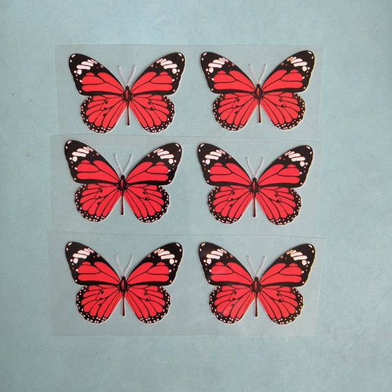 Red Butterfly Iron On Stickers For 