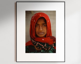 India Photography Print, Fine Art Kodak Film Photography Portrait, Rajasthan Indian Girl Travel Photography