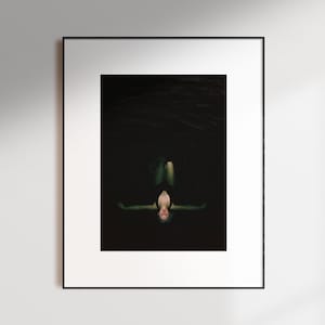 Woman Water Photography Print, Fine Art Film Photography Print, Underwater Iceland Wall Art Photography Print, Archival Print Girl in Water image 2