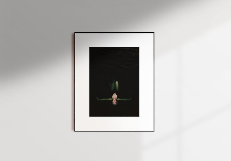 Woman Water Photography Print, Fine Art Film Photography Print, Underwater Iceland Wall Art Photography Print, Archival Print Girl in Water image 2