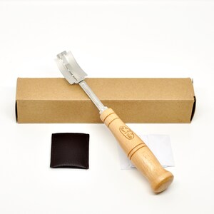 Scoring Razor Oak Wood Bread Scoring Lame With Razors and Leather Cover for Sourdough ...