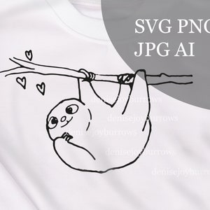 Sloth SVG, Happy Cute Sloth svg, animal, ideal for use as a  cricut cut file, silhouette, clipart, digital download