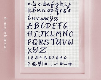 Cross Stitch Alphabet Pattern PDF Instant Download Modern Digital Pattern Cross Stitch Sewing Font HANDWRITING STYLE Halloween Spooky