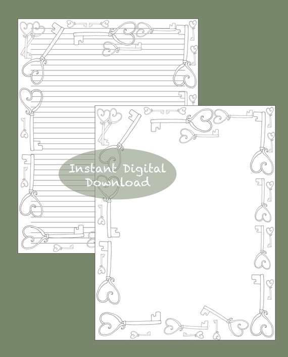 Printable Stationery Digital Download Printable Journal Note - Etsy