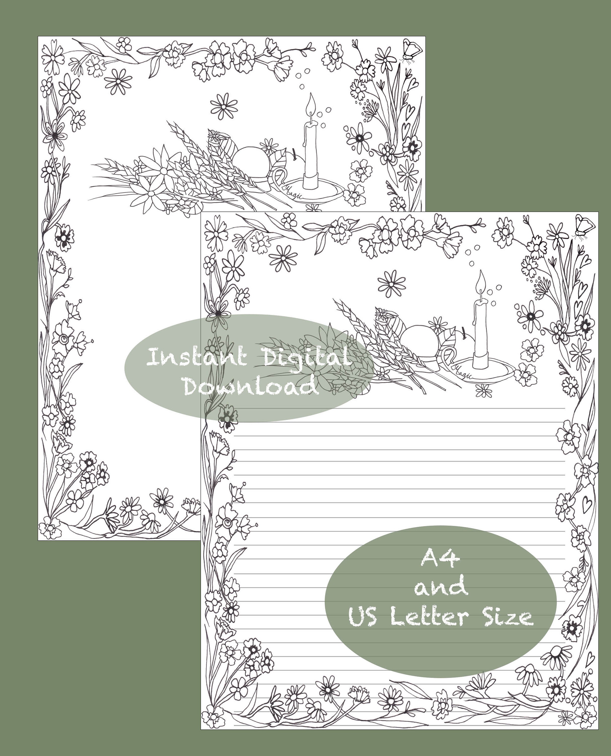 Book of Shadows Printable Stationery, Witchcraft, Wiccan, Digital ...