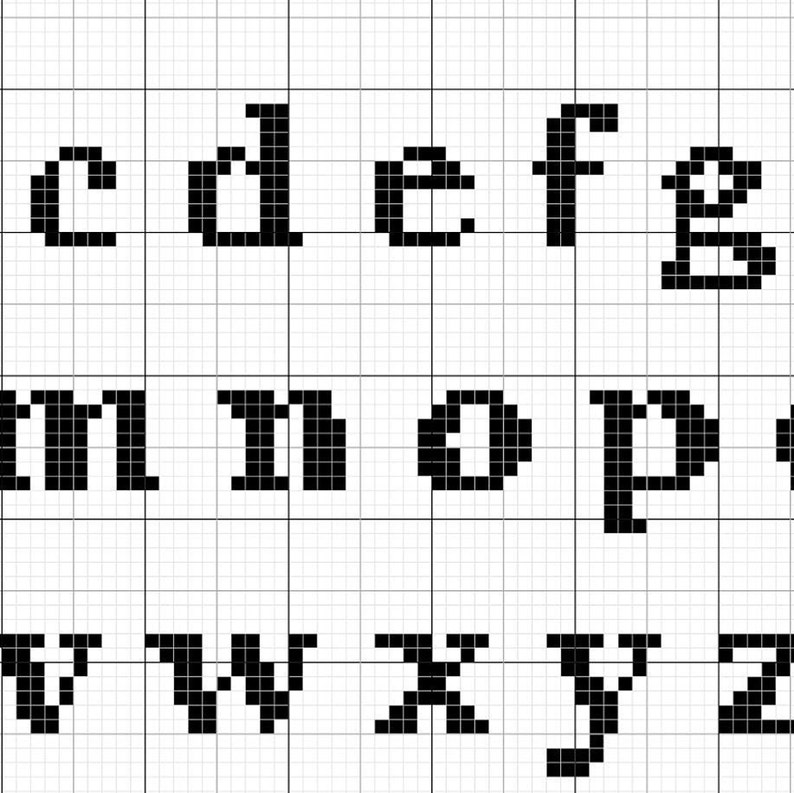 Cross Stitch Alphabet Pattern PDF Instant Download Modern Etsy