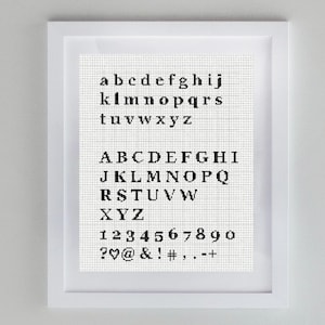 Cross Stitch Alphabet Pattern PDF Instant Download Modern Digital Pattern Cross Stitch Sewing Font Pattern