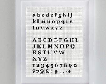 Cross Stitch Alphabet Pattern PDF Instant Download Modern Digital Pattern Cross Stitch Sewing Font Pattern