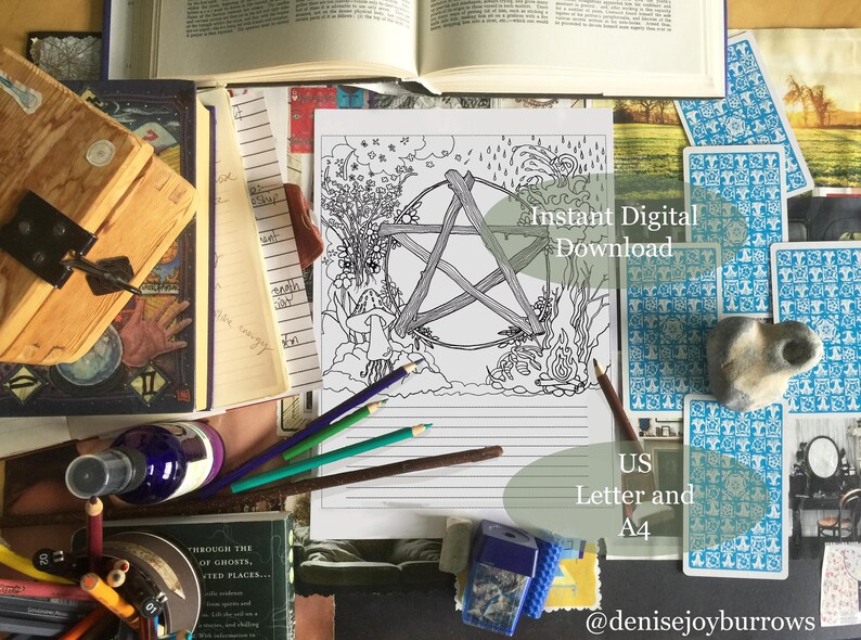Book of Shadows Printable Stationary Blank Lined Wicca - Etsy