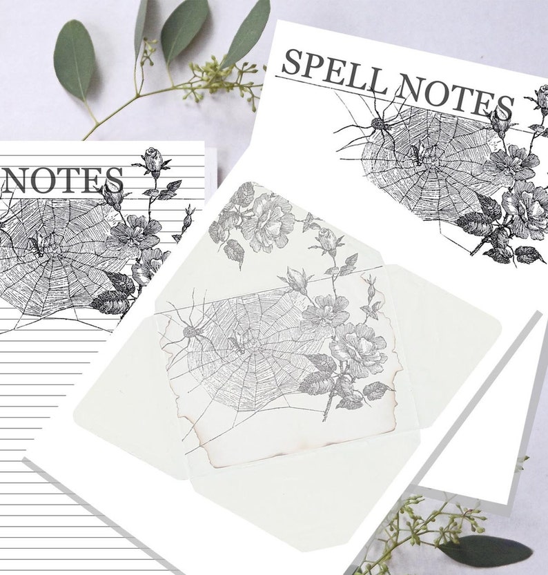 Printable Stationery, Spell Notes, Book of Shadows, Stationery Set