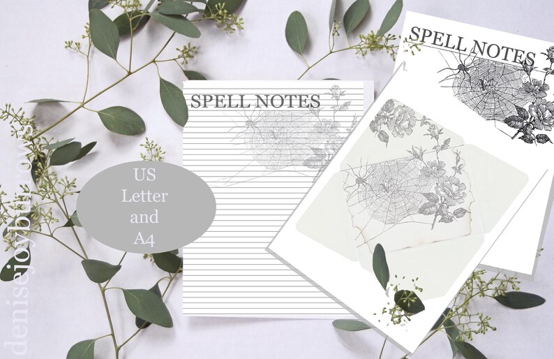 Printable Stationery Spell Notes Book of Shadows Stationery Etsy
