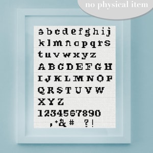 Alphabet Cross Stitch Pattern PDF Download  Modern Digital Pattern Cross Stitch Sewing TYPEWRITER old STYLE