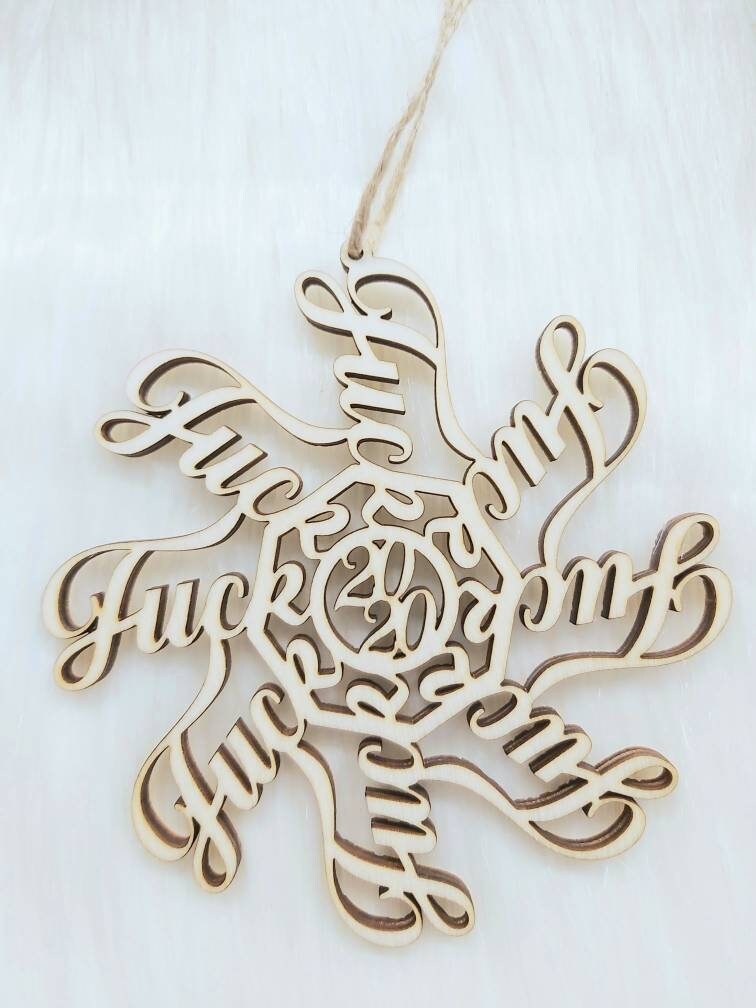 Décoration en Bois Sapin de Noël Fuckflake Boule Ornement Déco