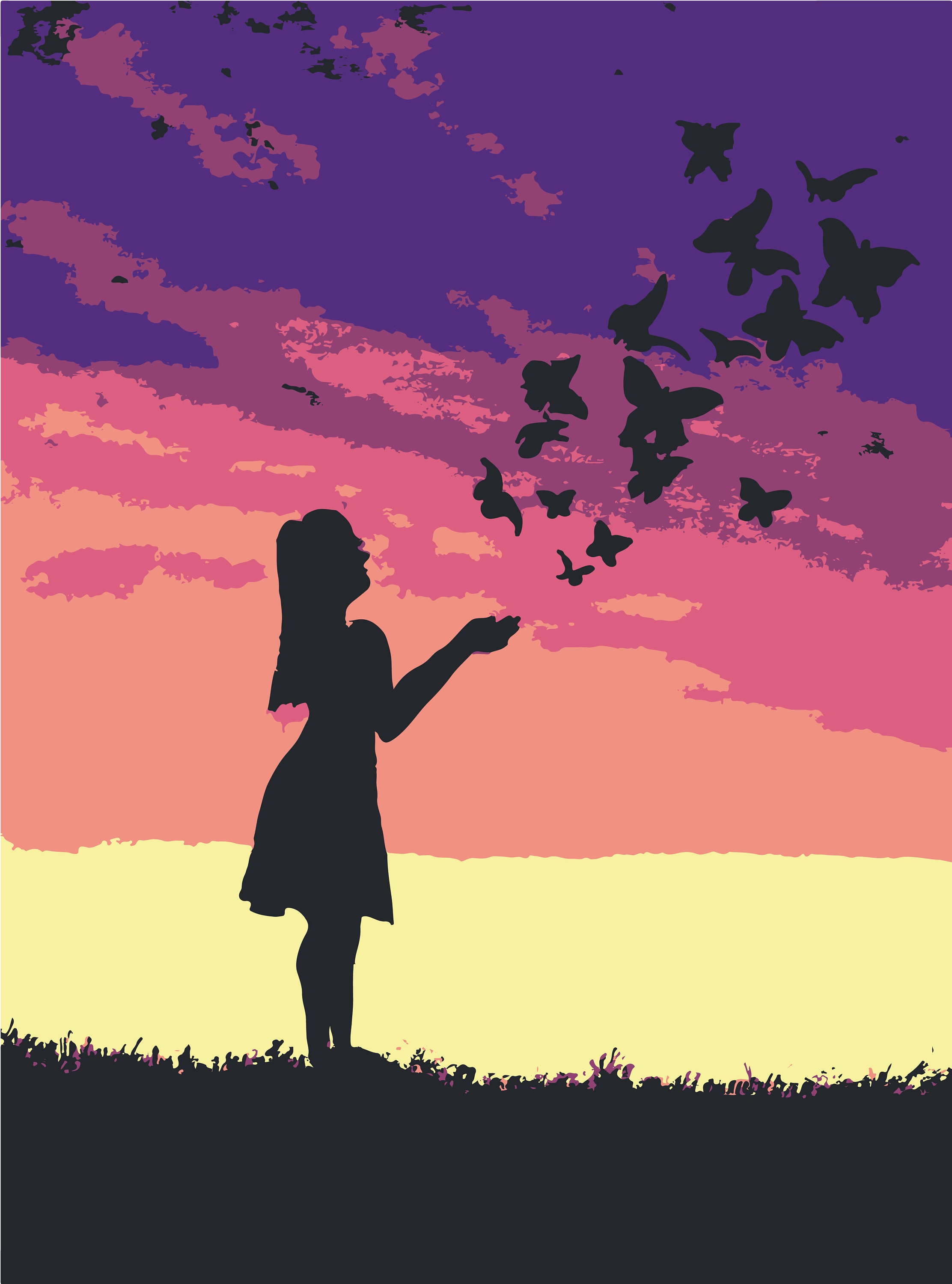 WATERCOLOR PAINTING BUTTERFLYGIRL as a Digital Print Etsy UK