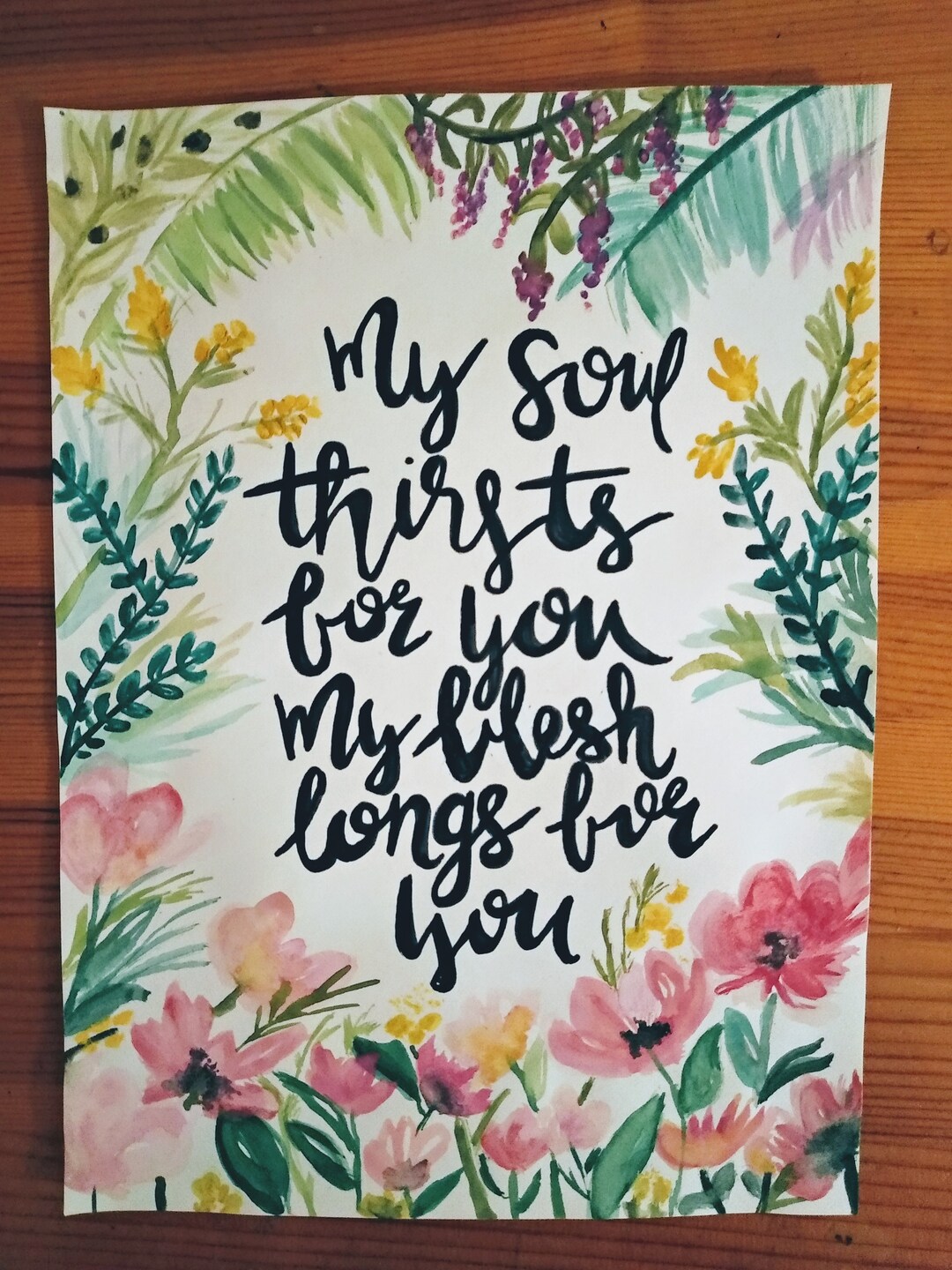 Original Flower Watercolor Painting With a Saying to Choose Yourself - Etsy