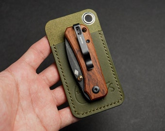 Leather EDC Pocket Knife Slip - Build Your Own, Custom Knife Sleeve, Personalized Knife Sheath, EDC Gear, Leather Goods