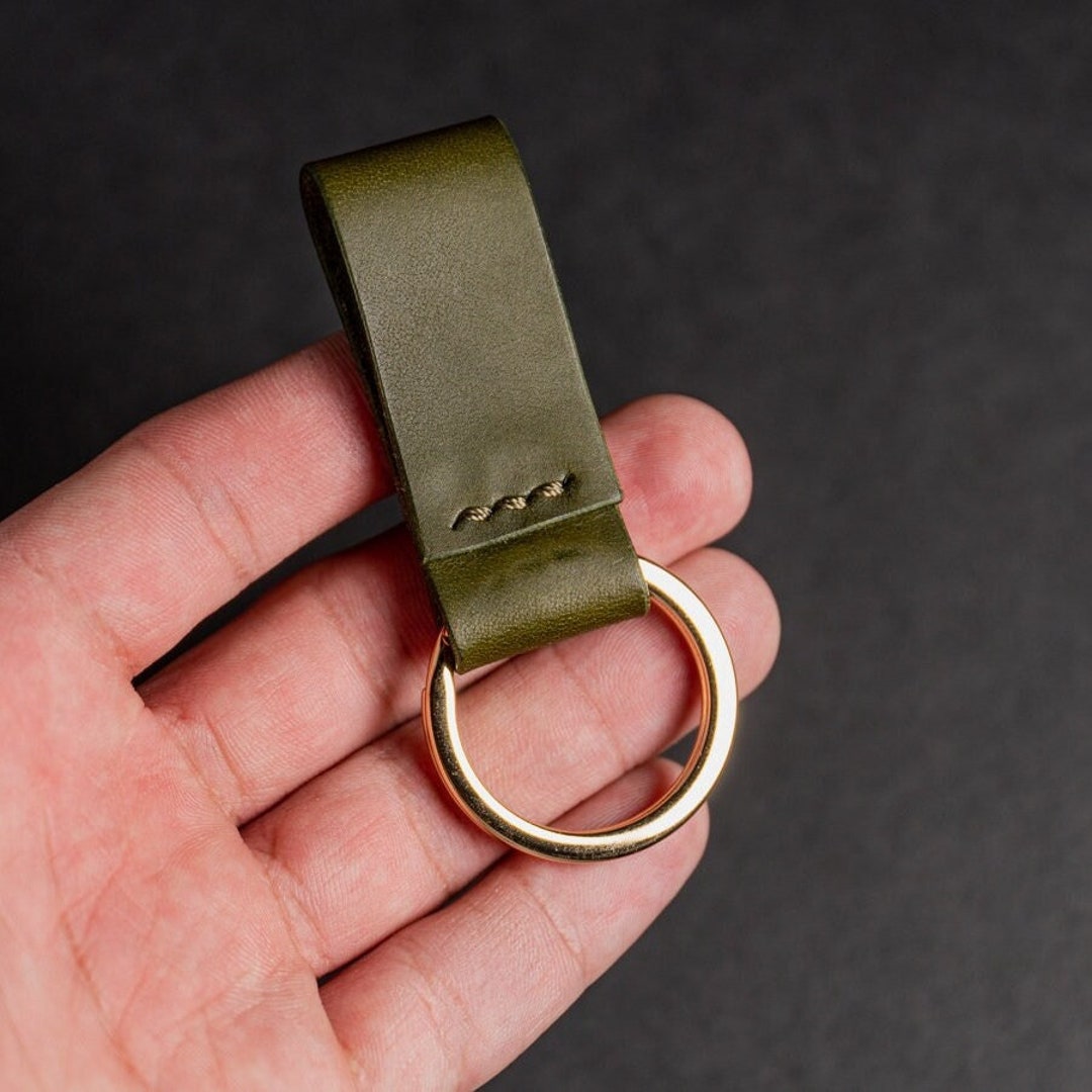 Heavy Duty Solid Brass Trigger Snap Key Clip Key Ring Brown