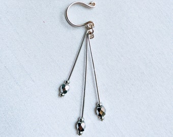 Ear Cuff Faceted Dangle by STRUNGbyPhyllisAzar