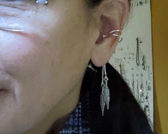 Ear Cuff BESTSELLER! with Feather Dangles by STRUNGbyPhyllisAzar