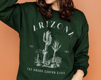 Retro Style Arizona Saguaro Cactus Sweatshirt