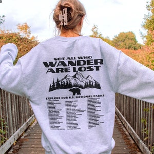 National Parks Sweatshirt Park Ranger Aesthetic Mountain Crewneck Retro Environmental Camping Clothes Forestcore Granola Girl Indie Sweater