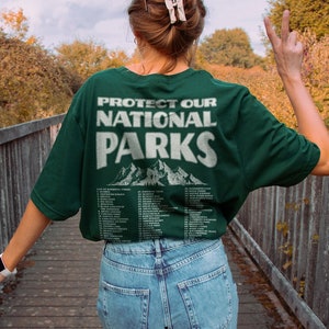 National Parks Tshirt Park Ranger Aesthetic Retro Mountain Graphic Tee Granola Girl Environmental Camping Clothes Forestcore Indie Clothing