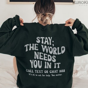 Suicide Prevention Aesthetic Crew Neck Semicolon Mental Health Help Wellness Trendy College Crewneck Be Kind Sweatshirt Kindness Sweatshirt