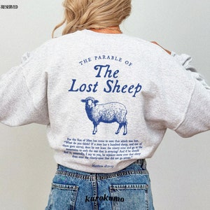 Parable of the Lost Sheep Bible Verse Crewneck Faith Based Clothing Worship Gospel Sweatshirt Minimalist Christian Catholic Religious Gifts