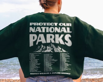 National Parks Crewneck Park Ranger Aesthetic Mountain Sweatshirt Retro Environmental Camping Clothes Forestcore Granola Girl Indie Sweater
