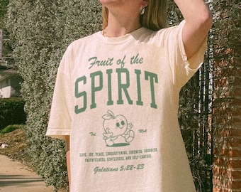 Fruit of the Spirit Bible Verse Tshirt Retro Faith Based Clothing Worship Gospel Shirt 90s Aesthetic Christian Clothes Vintage Graphic Tee
