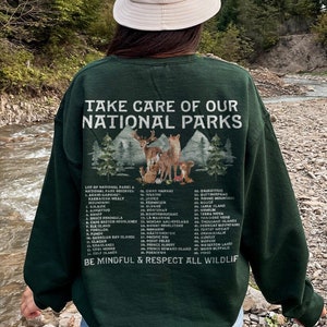 Canada National Parks & Reserves Crewneck Park Ranger Mountain Sweatshirt Retro Environmental Camping Clothes Granola Girl Indie Sweater