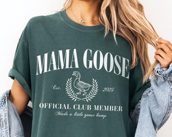 Custom Mama Goose Shirt Personalized Pregnancy Gift Made A Little Goose Bump Graphic Tee Baby Shower Announcement Shirt First Time Mom Gifts
