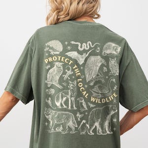 Protect the Local Wildlife Conservation Tshirt Forest Animals Shirt Granola Girl Camping Clothes Forestcore Graphic Tee Vintage Style Shirts bild 1