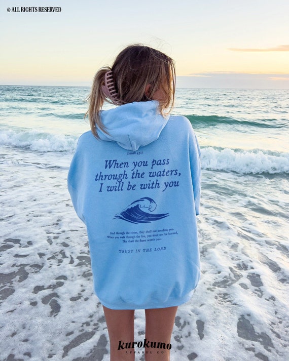 I Will Be With You Bible Verse Hoodie Christian Faith Based Clothing Trust in the Lord Sweatshirt Beachy Hoodies Catholic Religious Gifts