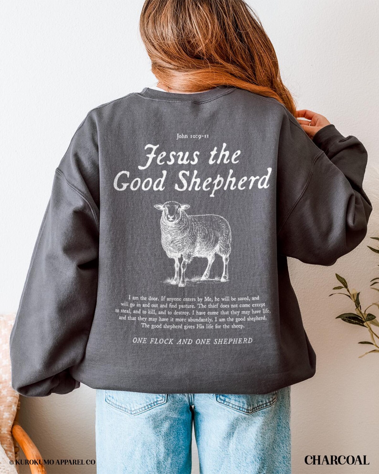 Jesus the Good Shepherd Bible Verse Crewneck John 10 Scripture ...