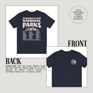 National Parks Tshirt Park Ranger Aesthetic Retro Mountain Graphic Tee Granola Girl Environmental Camping Clothes Forestcore Indie Clothing Navy