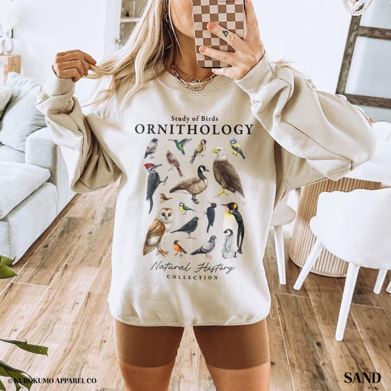 Vintage Ornithology Crewneck Avian Wildlife Sweatshirt Bird Nerd Camping Clothes Granola Girl Environmental Clothing National Parks Sweater