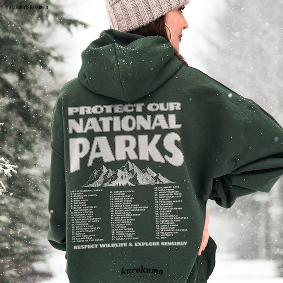 National Parks Hoodie Park Ranger Aesthetic Mountain Sweatshirt Retro Environmental Camping Clothes Forestcore Granola Girl Indie Sweater