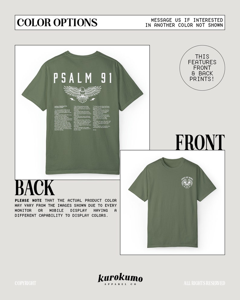 Psalm 91 Bible Verse Shirt Christian Shirts for Men Vintage Faith Based Clothing 90s Rock N Roll Aesthetic Shirt Eagle Indie Graphic Tee Moss