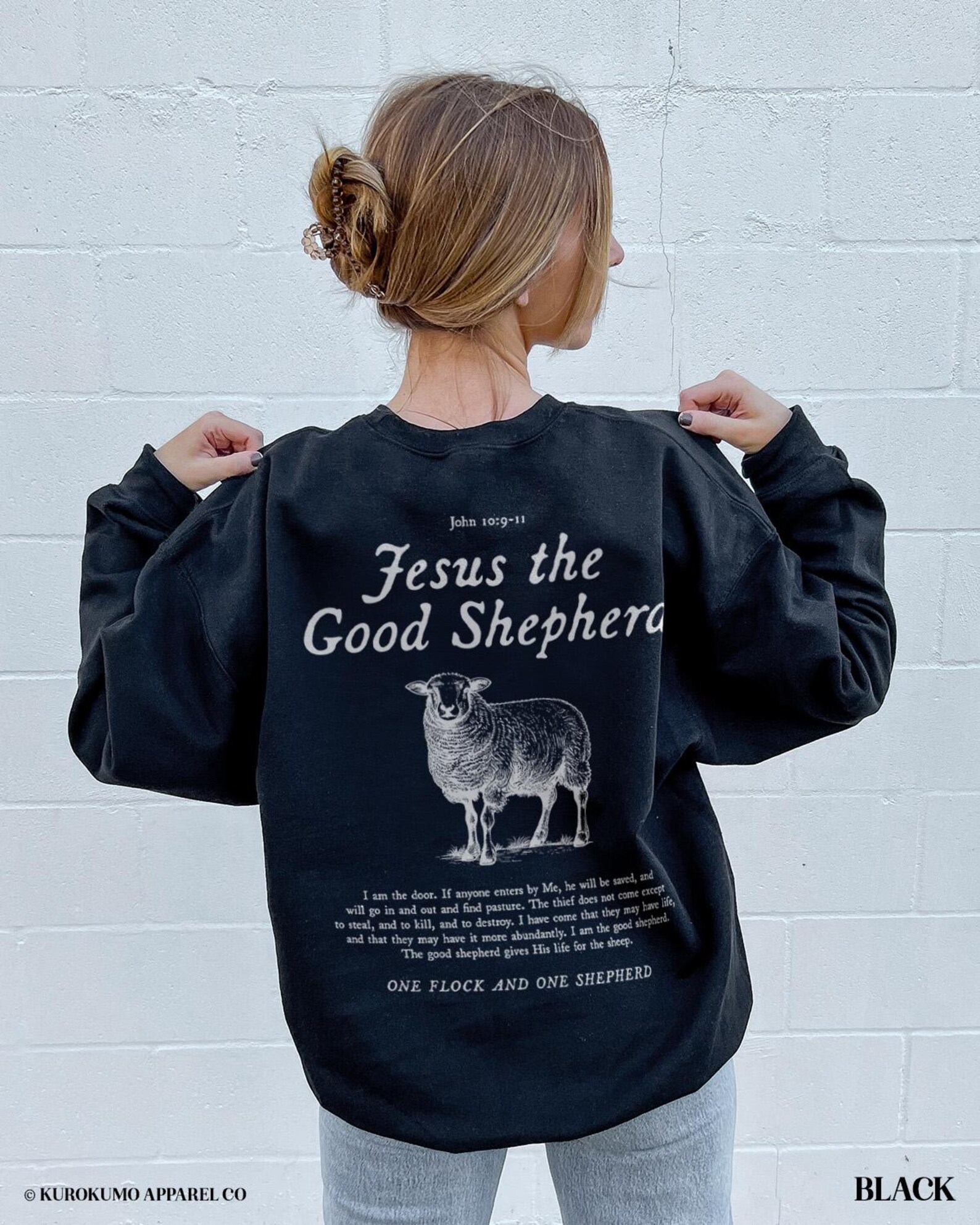 Jesus the Good Shepherd Bible Verse Crewneck John 10 Scripture ...