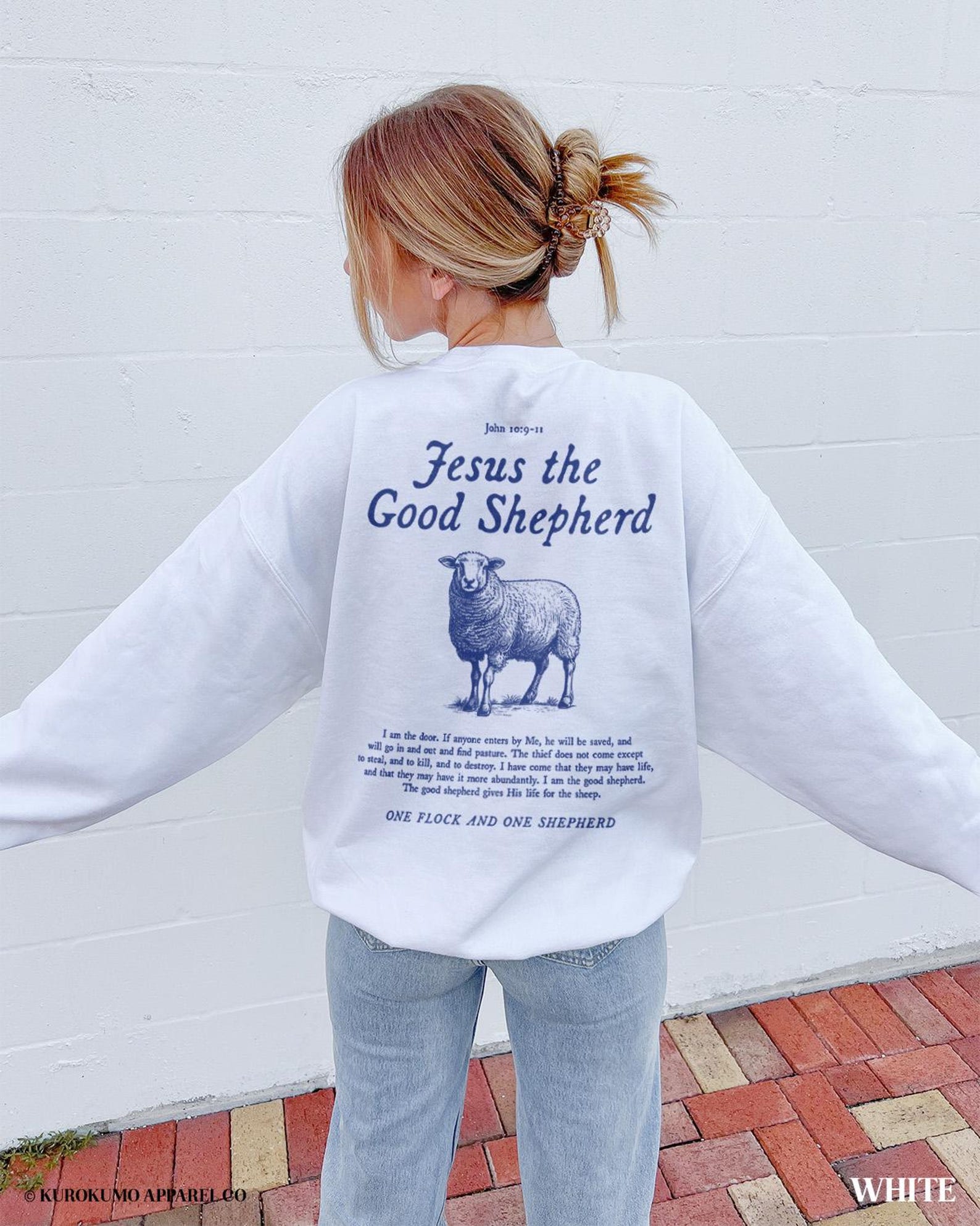 Jesus the Good Shepherd Bible Verse Crewneck John 10 Scripture ...