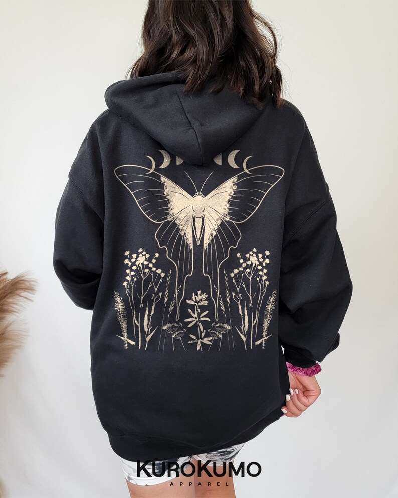 Butterfly Hoodie Moon Phase Aesthetic Hoodie Moon Phases - Etsy