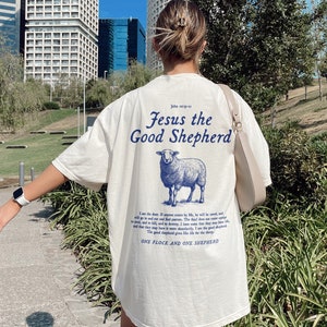 Jesus the Good Shepherd Bible Verse Tshirt John 10 Scripture Shirt ...