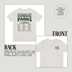 National Parks Tshirt Park Ranger Aesthetic Retro Mountain Graphic Tee Granola Girl Environmental Camping Clothes Forestcore Indie Clothing Vintage White