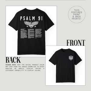 Psalm 91 Bible Verse Shirt Christian Shirts for Men Vintage Faith Based Clothing 90s Rock N Roll Aesthetic Shirt Eagle Indie Graphic Tee Black