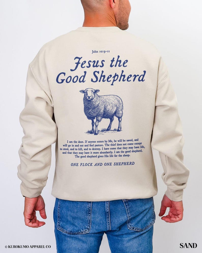 Jesus the Good Shepherd Bible Verse Crewneck John 10 Scripture ...