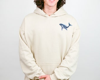 Watercolor Whales Hoodie Save the Ocean Beach Hoodie Dolphin