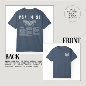 Psalm 91 Bible Verse Shirt Christian Shirts for Men Vintage Faith Based Clothing 90s Rock N Roll Aesthetic Shirt Eagle Indie Graphic Tee Blue Jean